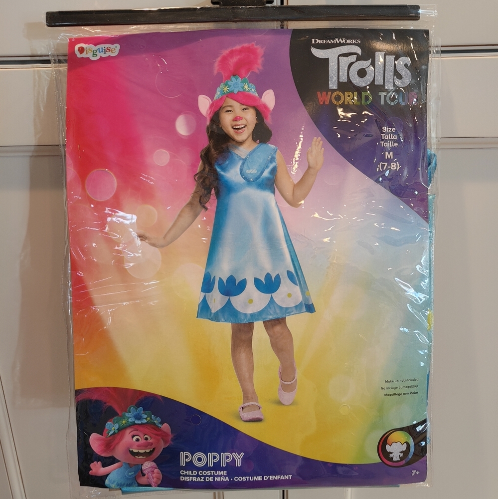Trolls Poppy Costume Girls Size 7/8
